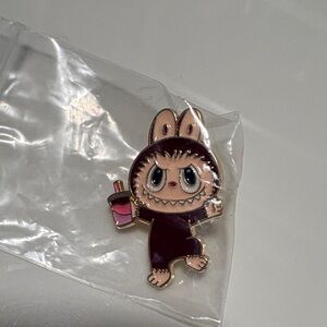 Cute Bunny Labubu Enamel Pin - Brown and Pink